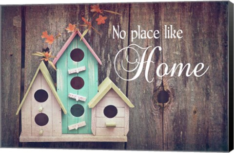 Framed No Place Like Home Bird Houses Print