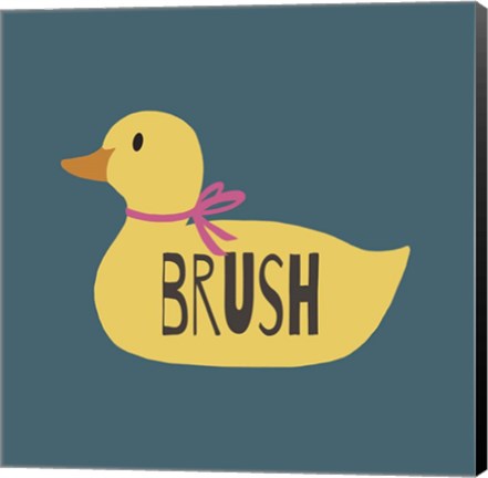 Framed Duck Family Girl Brush Print