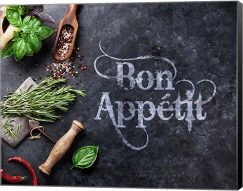 Framed Bon Appetit Herbs and Spices Print