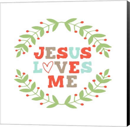 Framed Jesus Loves Me-Garland Print