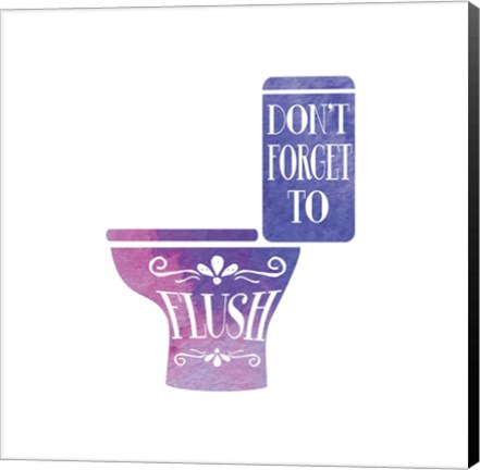 Framed Don&#39;t Forget to Flush Watercolor Silhouette Print