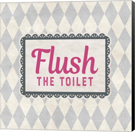 Framed Flush The Toilet Gray Pattern Print