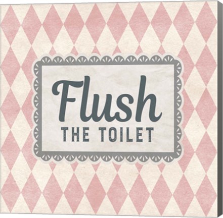 Framed Flush The Toilet Pink Pattern Print