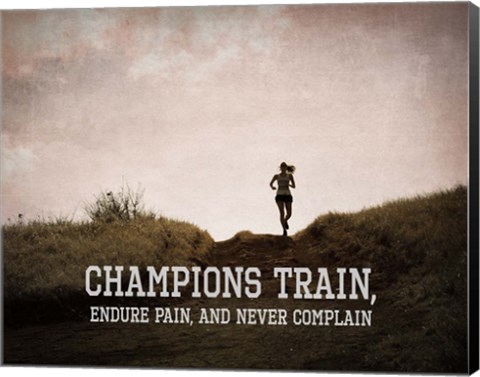 Framed Champions Train Woman Color Print