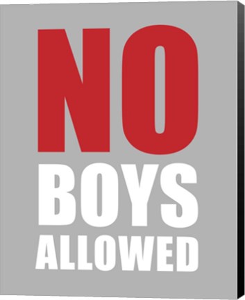 Framed No Boys Allowed - Gray Print