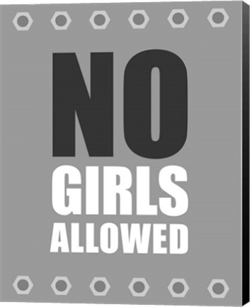 Framed No Girls Allowed - Metal Print