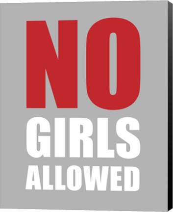 Framed No Girls Allowed - Gray Print