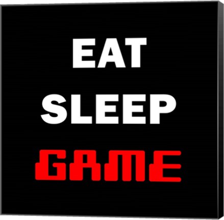 Framed Eat Sleep Game - Black Print