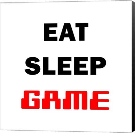 Framed Eat Sleep Game - White Print