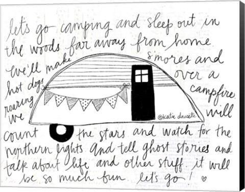 Framed Wordy Camper Print