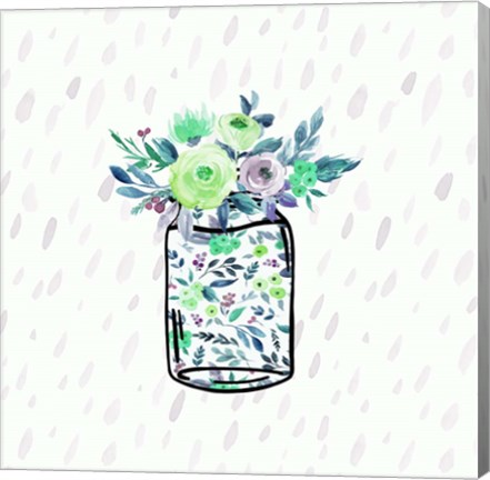 Framed Mason Jar Florals Print