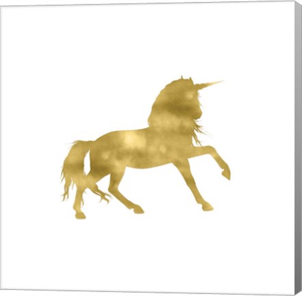 Framed Gold Unicorn Square Print