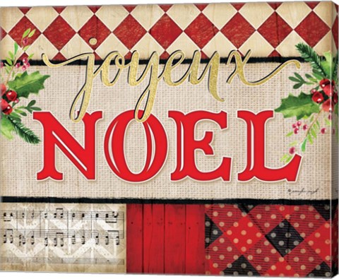 Framed Joyeux Noel Plaid Print