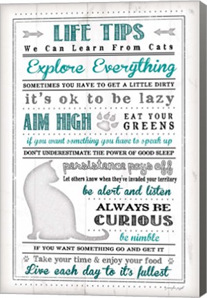 Framed Life Tips - Cats Print