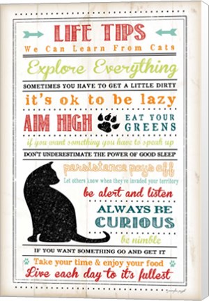 Framed Life Tips - Cats Print