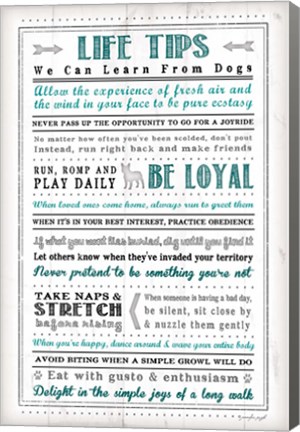 Framed Life Tips - Dog Print