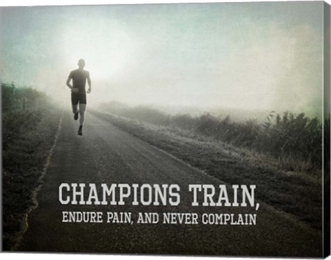 Framed Champions Train Man Black and White Print