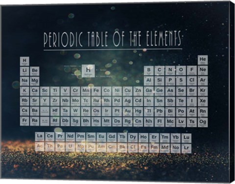 Framed Periodic Table Gold Dust - Blue Print