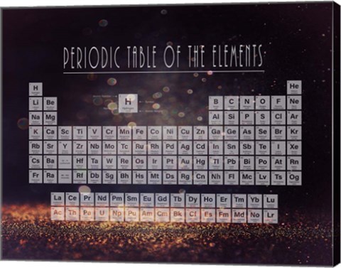 Framed Periodic Table Gold Dust - Purple Print