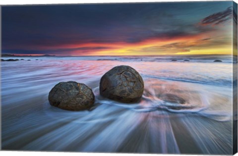 Framed Moeraki Boulders Print