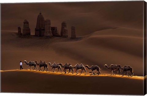 Framed Castle And Camels Print