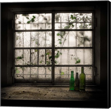 Framed Still-Life With Glass Bottle Print