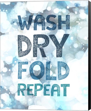 Framed Wash Dry Fold Repeat Bubbles Print