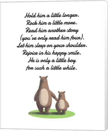 Framed Hold Him A Little Longer Bear And Cub White Print