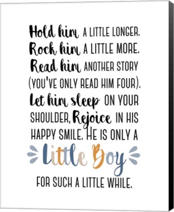 Framed Hold Him A Little Longer Blue Palette Print