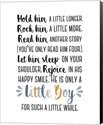 Framed Hold Him A Little Longer Blue Palette Print