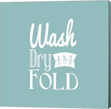 Framed Wash Dry And Fold Blue Background Print