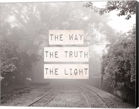 Framed Way The Truth The Light Railroad Tracks Black and White Print