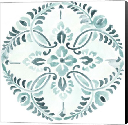 Framed Aqua Medallions IV Print