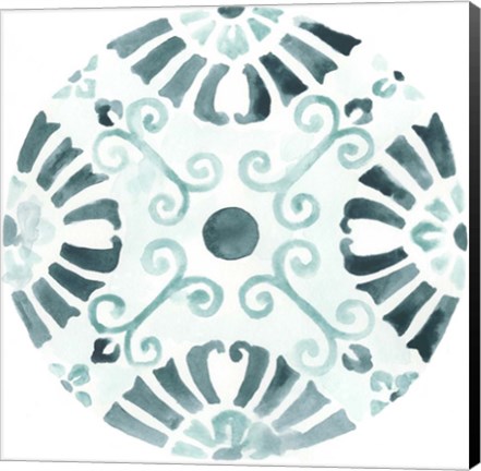 Framed Aqua Medallions V Print