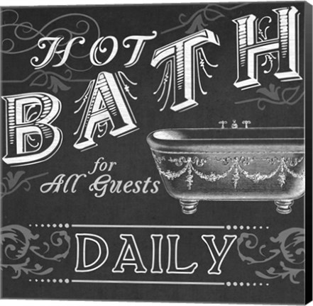 Framed Chalkboard Bath Signs II Print