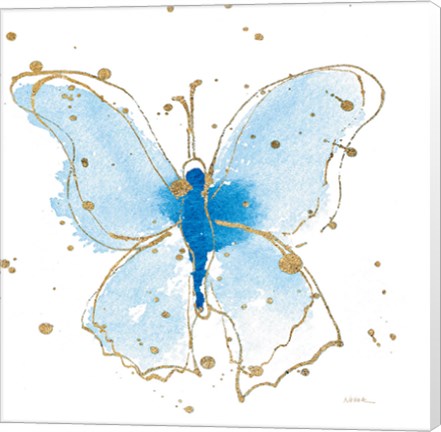 Framed Gilded Butterflies V Print