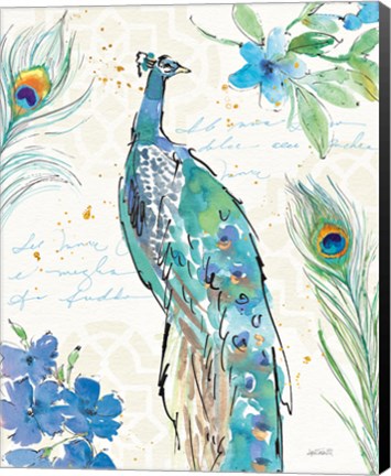 Framed Peacock Garden II Print