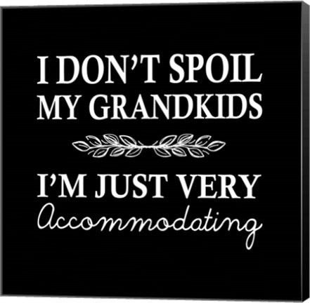 Framed I Don&#39;t Spoil My Grandkids Leaf Design Black Print