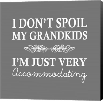 Framed I Don&#39;t Spoil My Grandkids Leaf Design Gray Print