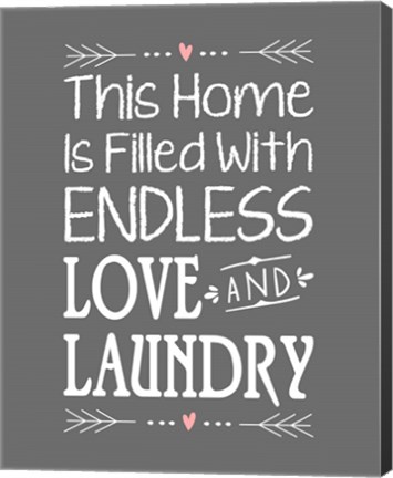 Framed Endless Love and Laundry - Gray Print