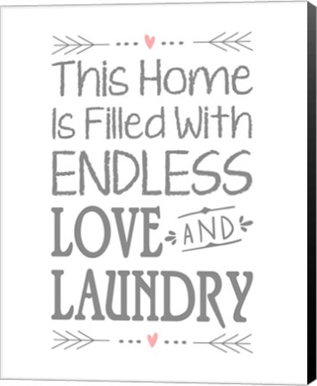 Framed Endless Love and Laundry - White Print