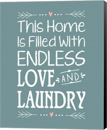 Framed Endless Love and Laundry - Blue Print