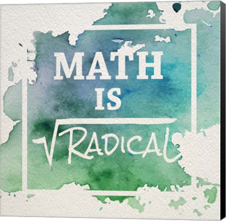 Framed Math Is Radical Watercolor Splash Green Print