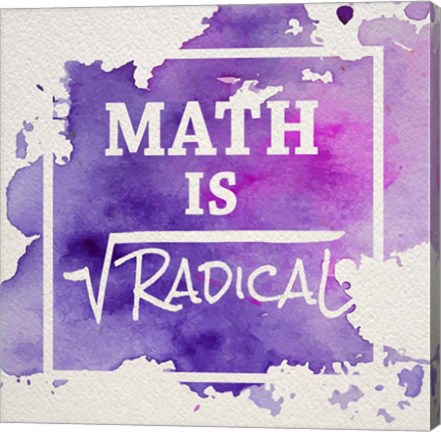 Framed Math Is Radical Watercolor Splash Purple Print