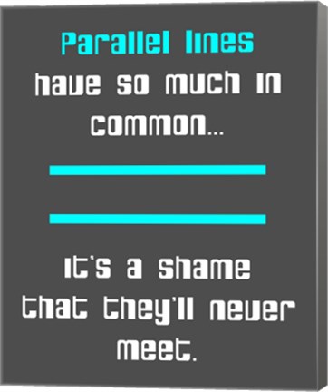 Framed Math Joke  - Gray and Cyan Print