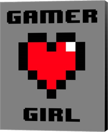 Framed Gamer Girl  - Gray Print