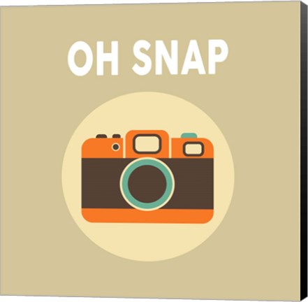 Framed OH SNAP Camera Beige Print