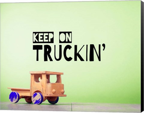 Framed Keep On Truckin&#39; Green Print