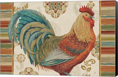 Framed Rooster Rainbow IIIA Print