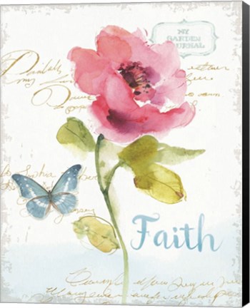 Framed Rainbow Seeds Floral VI Faith Print